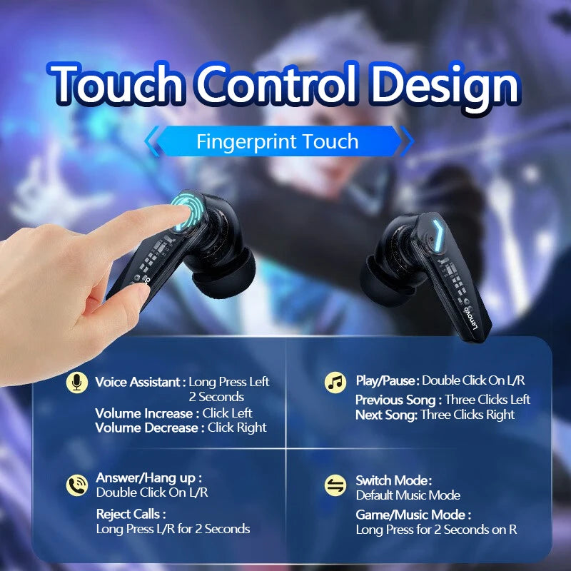 GM2 Pro Gaming Earphones Bluetooth 5.3 Sport Headset Dual Mode HD Call Noise Reduction Earbuds with Mic Music Earphones