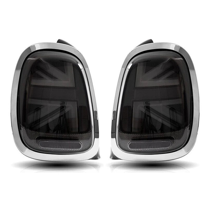 Pair LED Tail Lights for 2014-2019 Mini Cooper F55 F56 F57 UNION JACK LCI RED Lens Rear Tail Lamp with Animation