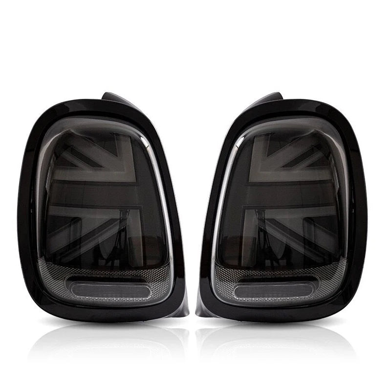Pair LED Tail Lights for 2014-2019 Mini Cooper F55 F56 F57 UNION JACK LCI RED Lens Rear Tail Lamp with Animation